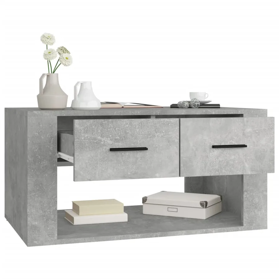 Table basse Gris béton 80x50x40 cm Bois d'ingénierie - 5