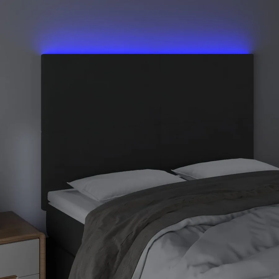 Tête de lit à LED Noir 144x5x118/128 cm Velours - 3