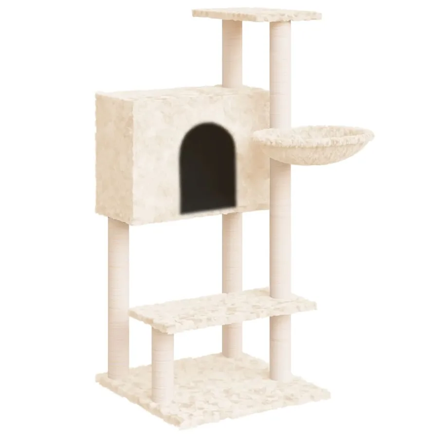 Arbre à chat avec griffoirs en sisal Crème 108,5 cm - 2