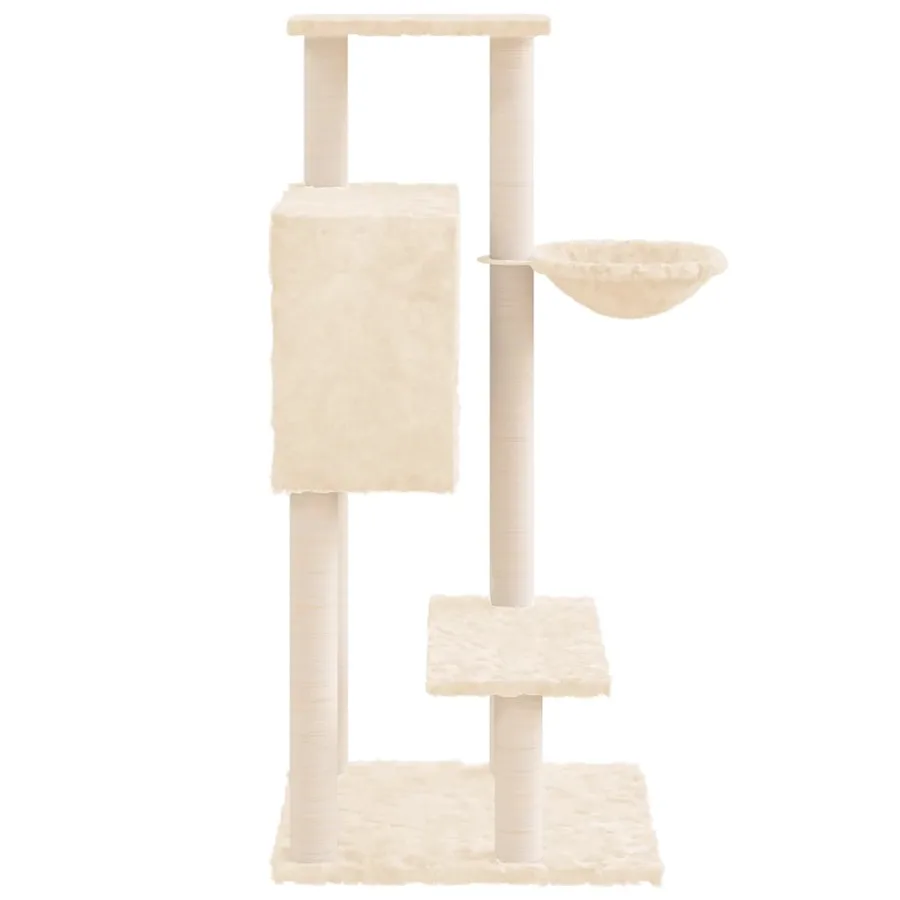 Arbre à chat avec griffoirs en sisal Crème 108,5 cm - 5