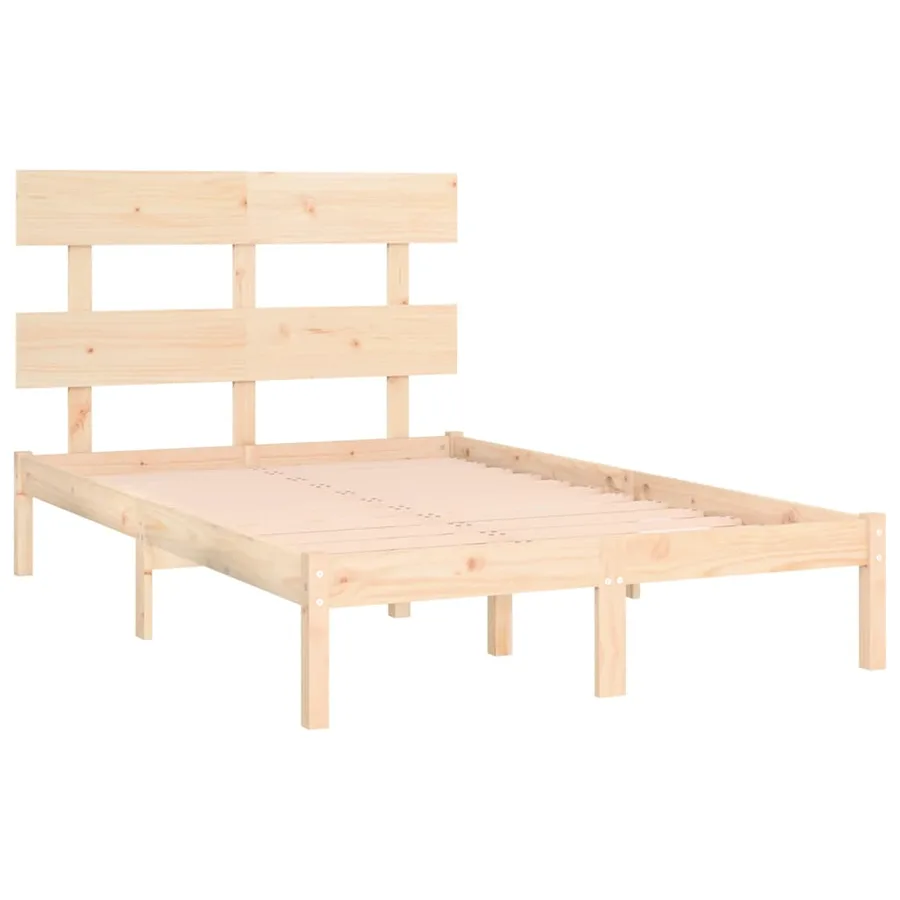 Cadre de lit sans matelas 140x190 cm bois massif - 4