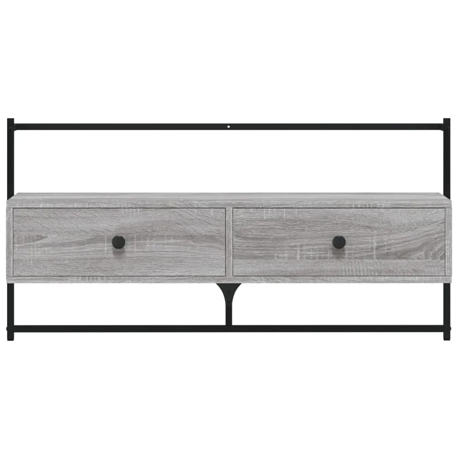 Meuble TV mural sonoma gris 100,5x30x51 cm bois d'ingénierie - 7