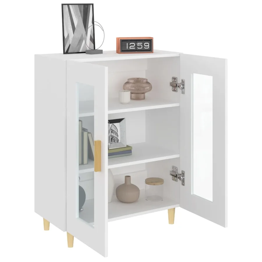 Buffet blanc 69,5x34x90 cm bois d'ingénierie - 4