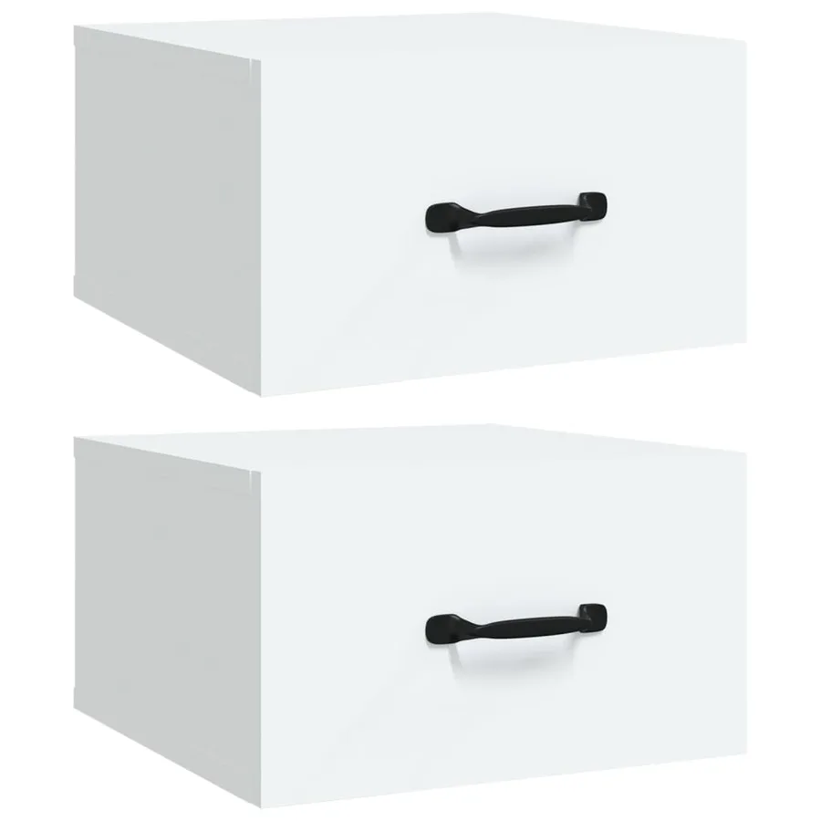 Tables de chevet murales 2 pcs blanc 35x35x20 cm - 2