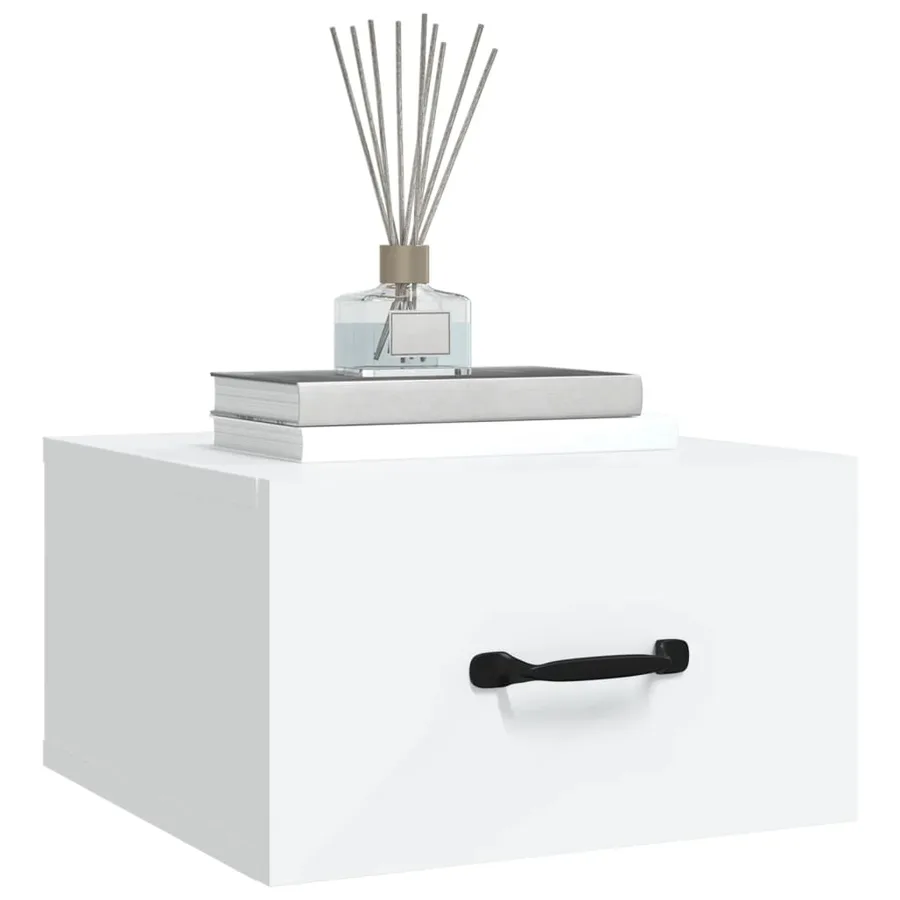 Tables de chevet murales 2 pcs blanc 35x35x20 cm - 9