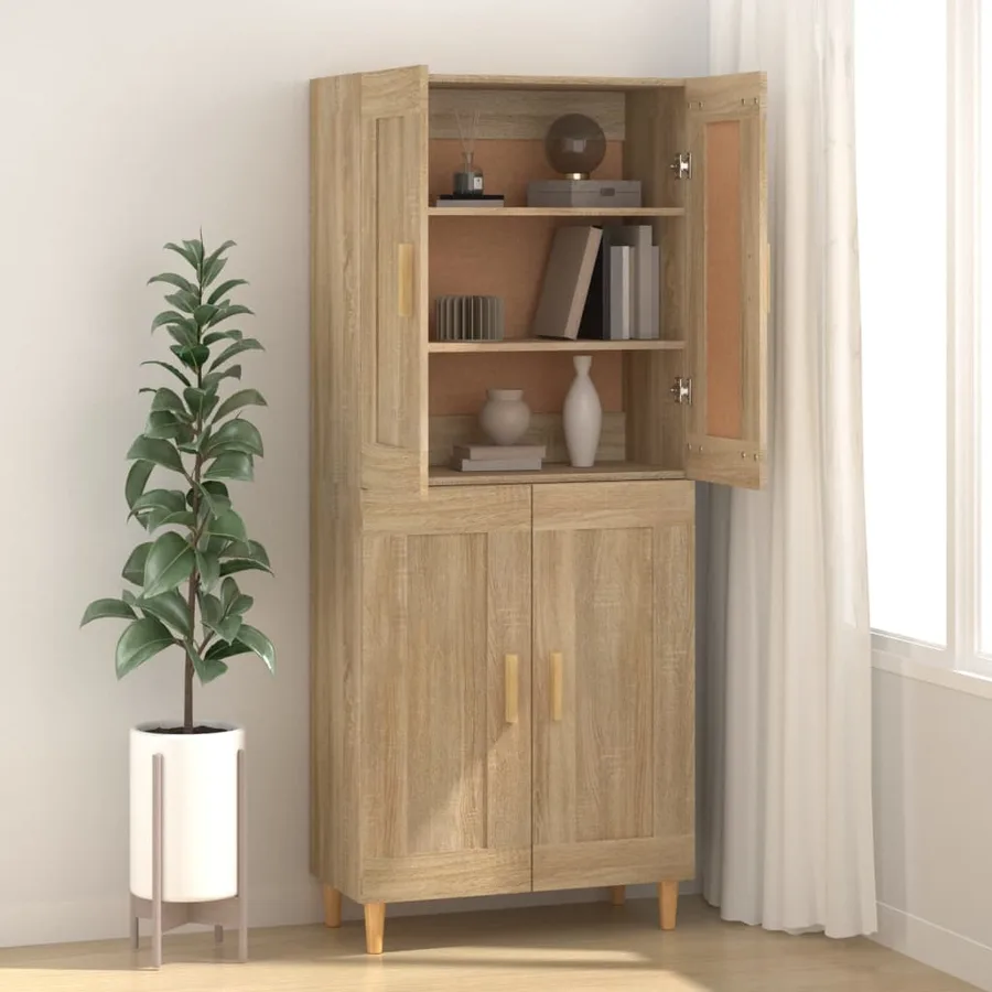 Buffet Chêne sonoma 69,5x34x90 cm Bois d'ingénierie - 3