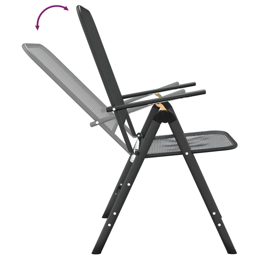 Ensemble à manger de jardin 3 pcs Maille Métal Anthracite - 10