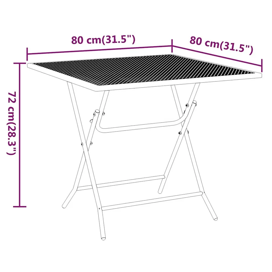 Ensemble à manger de jardin 3 pcs Maille Métal Anthracite - 11