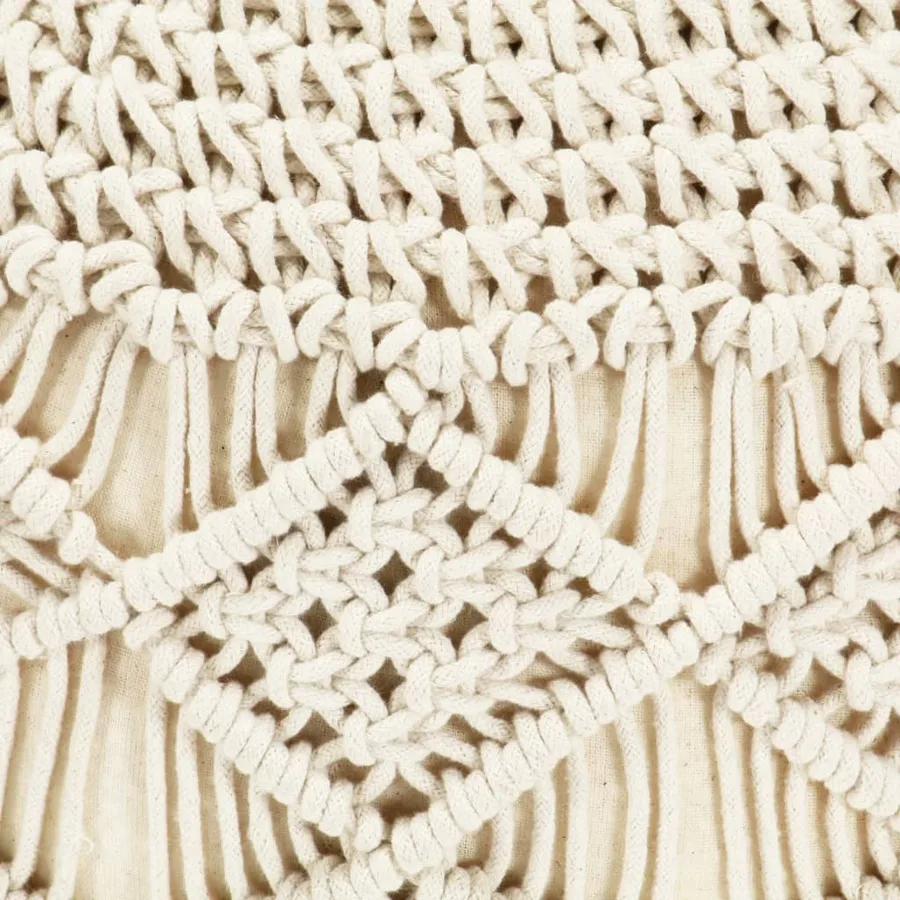 Pouf fait à la main en macramé 45 x 30 cm Coton - 3