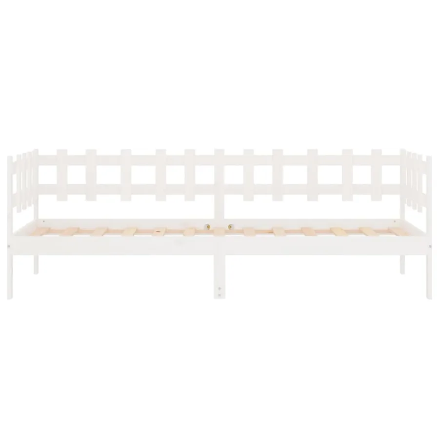 Lit de jour sans matelas blanc 80x200 cm bois de pin massif - 8