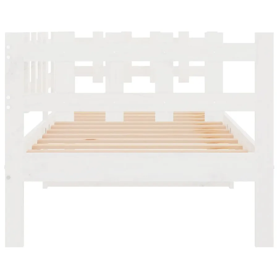 Lit de jour sans matelas blanc 80x200 cm bois de pin massif - 9