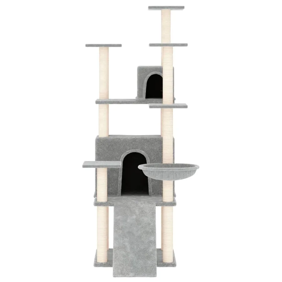 Arbre à chat avec griffoirs en sisal Gris clair 154 cm - 3