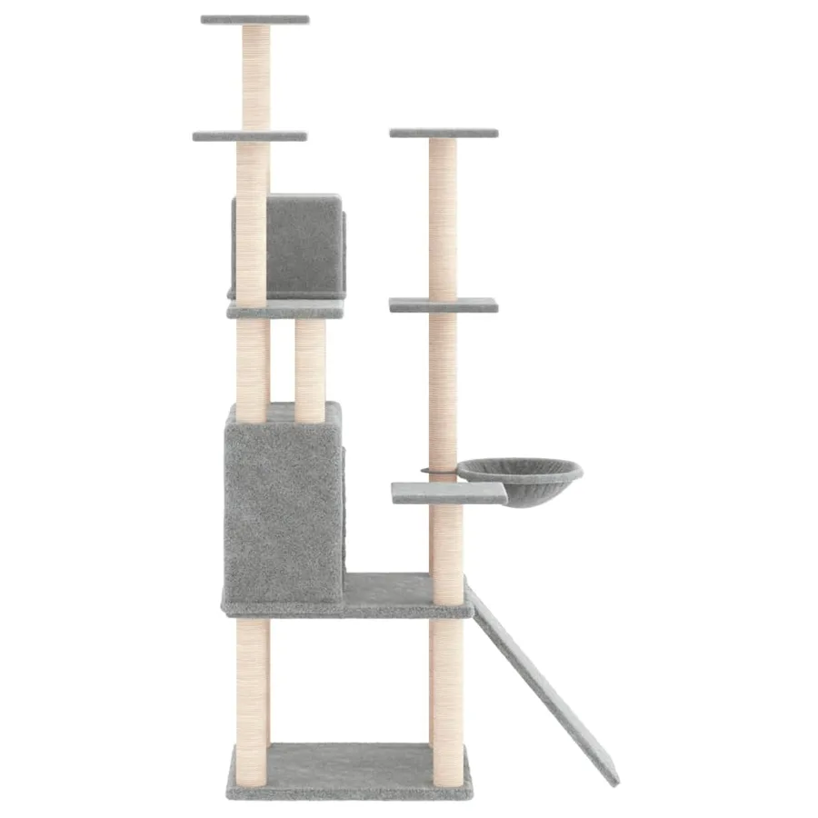 Arbre à chat avec griffoirs en sisal Gris clair 154 cm - 4