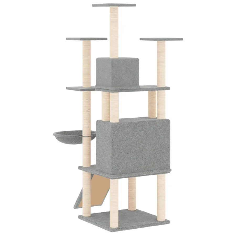 Arbre à chat avec griffoirs en sisal Gris clair 154 cm - 5