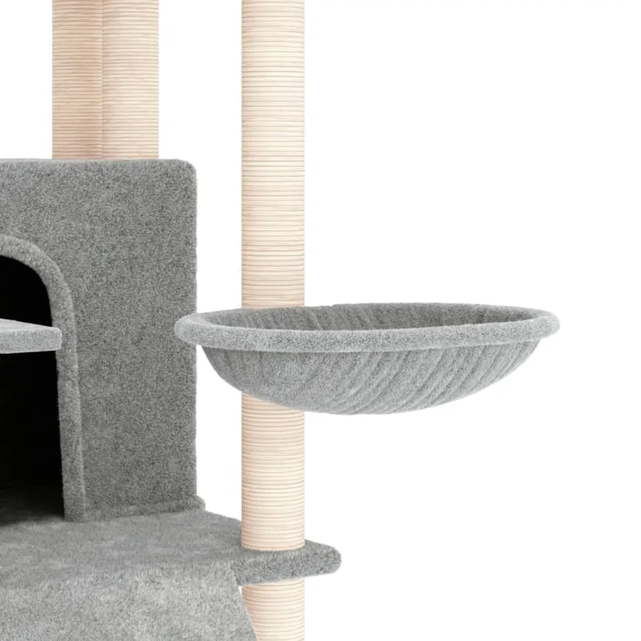 Arbre à chat avec griffoirs en sisal Gris clair 154 cm - 6