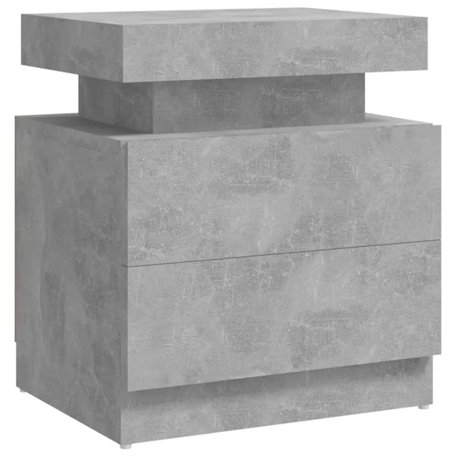 Table de chevet Gris béton 45x35x52 cm Bois d'ingénierie - 2