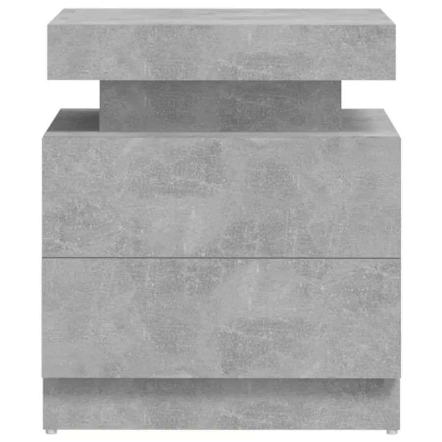 Table de chevet Gris béton 45x35x52 cm Bois d'ingénierie - 4