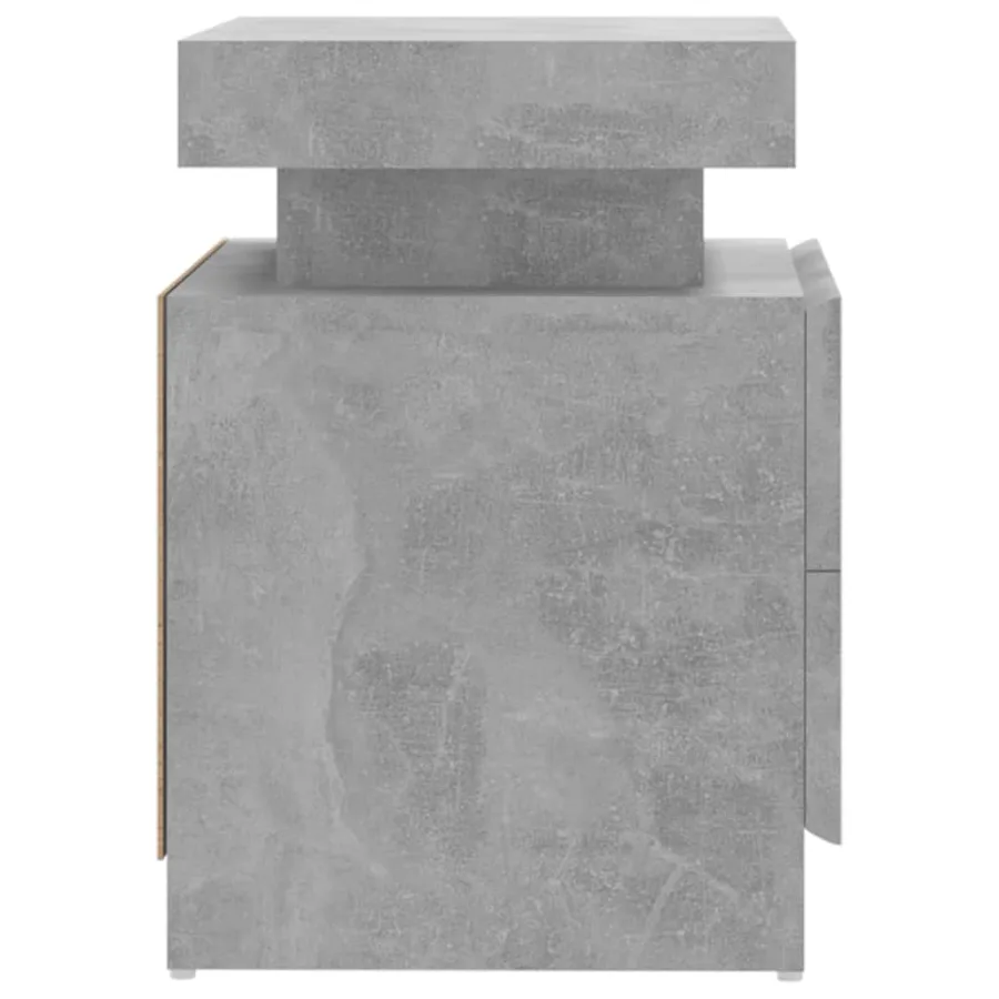 Table de chevet Gris béton 45x35x52 cm Bois d'ingénierie - 5