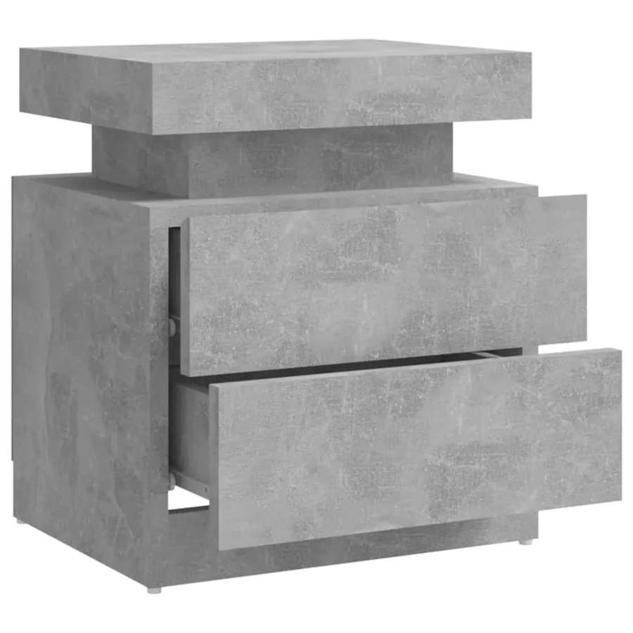 Table de chevet Gris béton 45x35x52 cm Bois d'ingénierie - 6