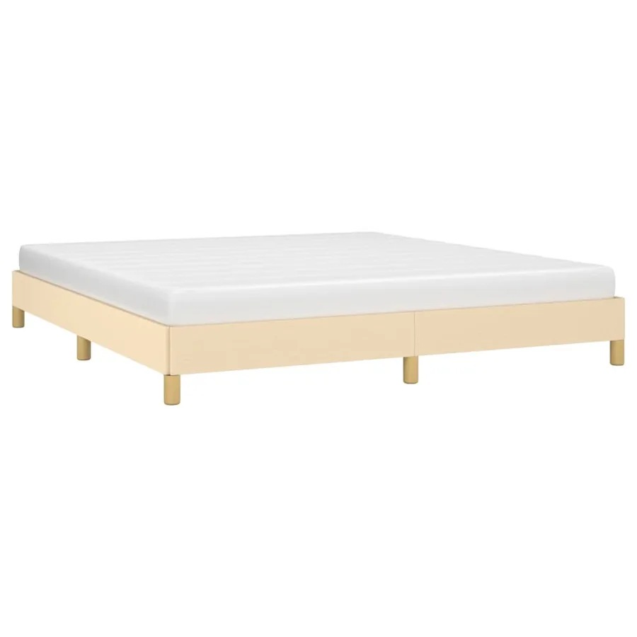 Cadre de lit sans matelas crème 180x200 cm tissu - 3