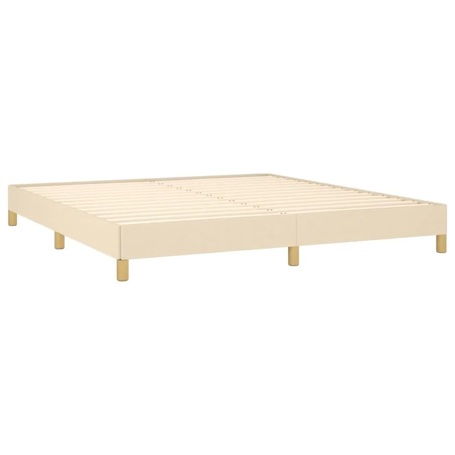 Cadre de lit sans matelas crème 180x200 cm tissu - 4