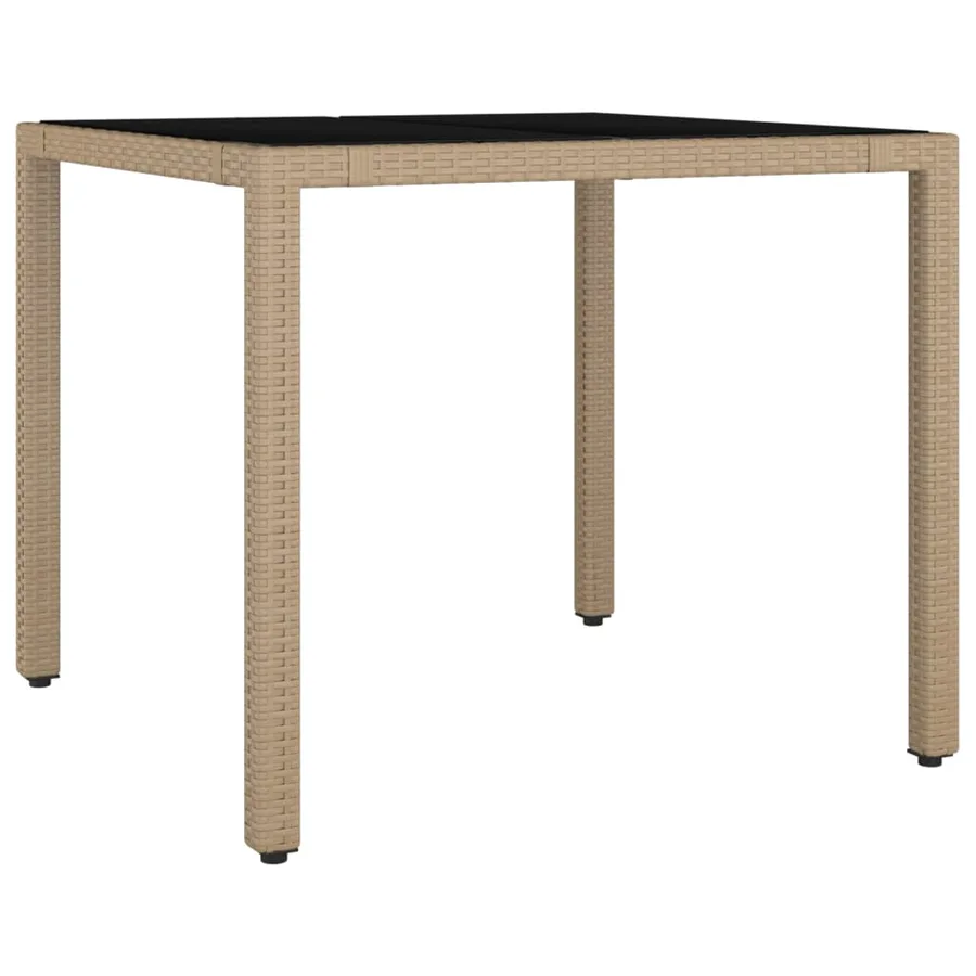 Ensemble à manger de jardin avec coussins 5pcs Beige poly rotin - 6