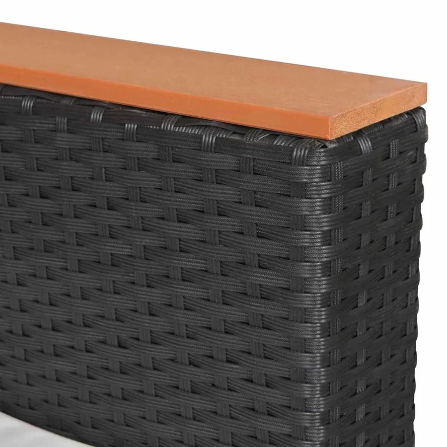 Salon de jardin 8 pcs avec coussins résine tressée noir - 11