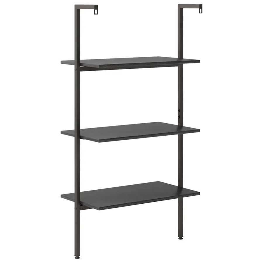 Étagère inclinée à 3 niveaux Noir 64x35x120,5 cm - 5