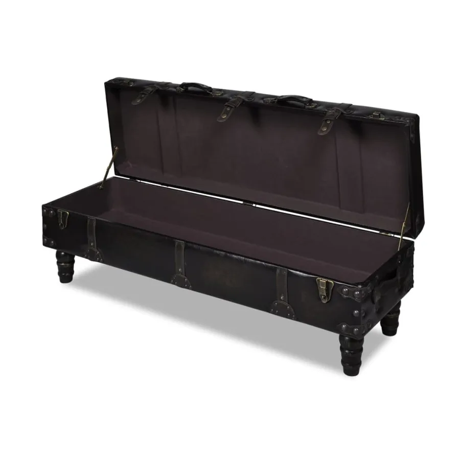 Banc long de rangement marron - 3