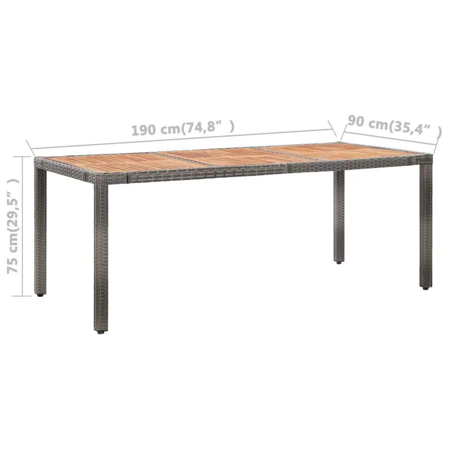Ensemble à manger d'extérieur 9pcs coussins Résine tressée Gris - 10