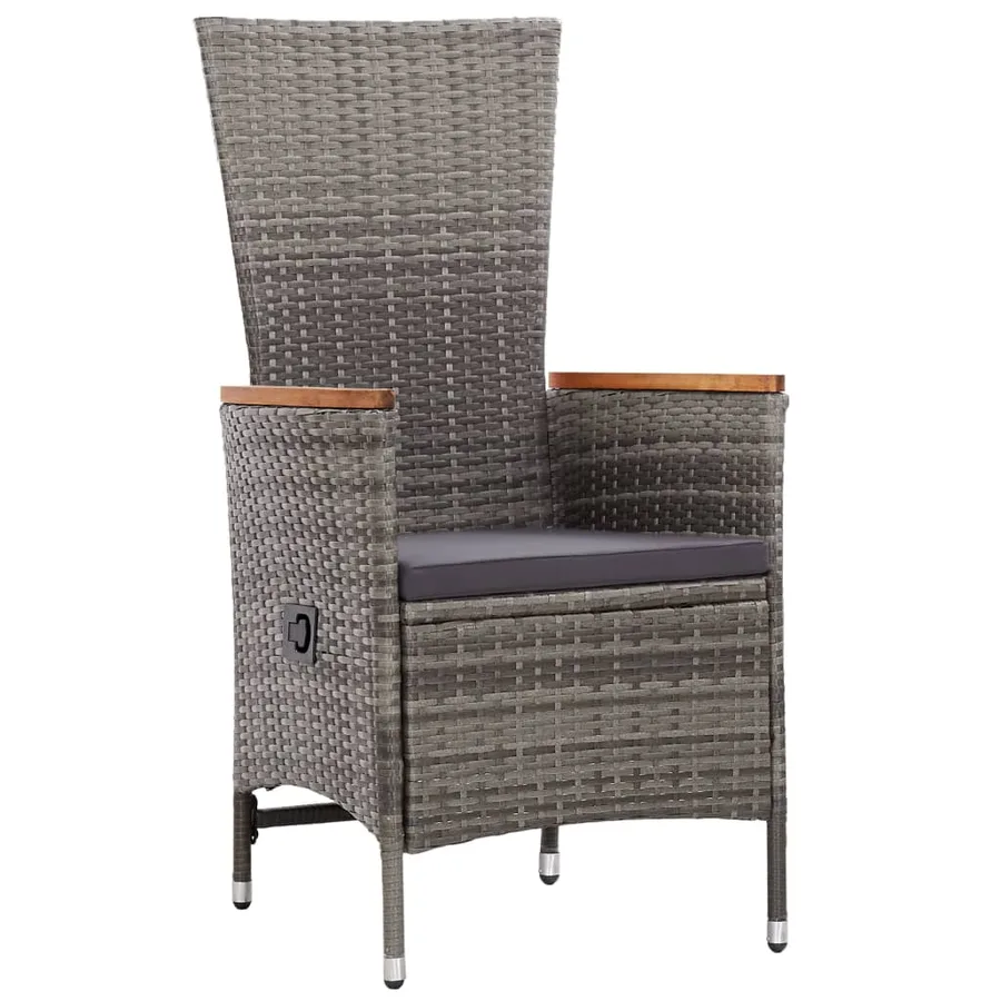 Ensemble à manger d'extérieur 9pcs coussins Résine tressée Gris - 6