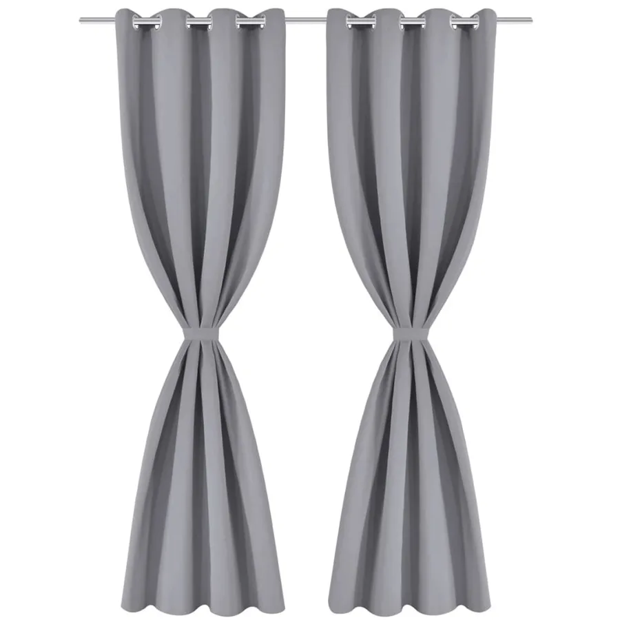 Rideau occultant avec œillets métalliques 270 x 245 cm Gris - 3