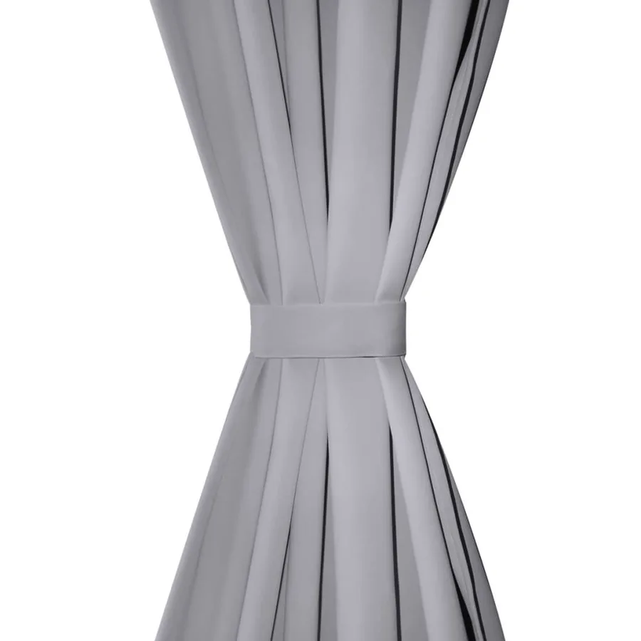 Rideau occultant avec œillets métalliques 270 x 245 cm Gris - 4