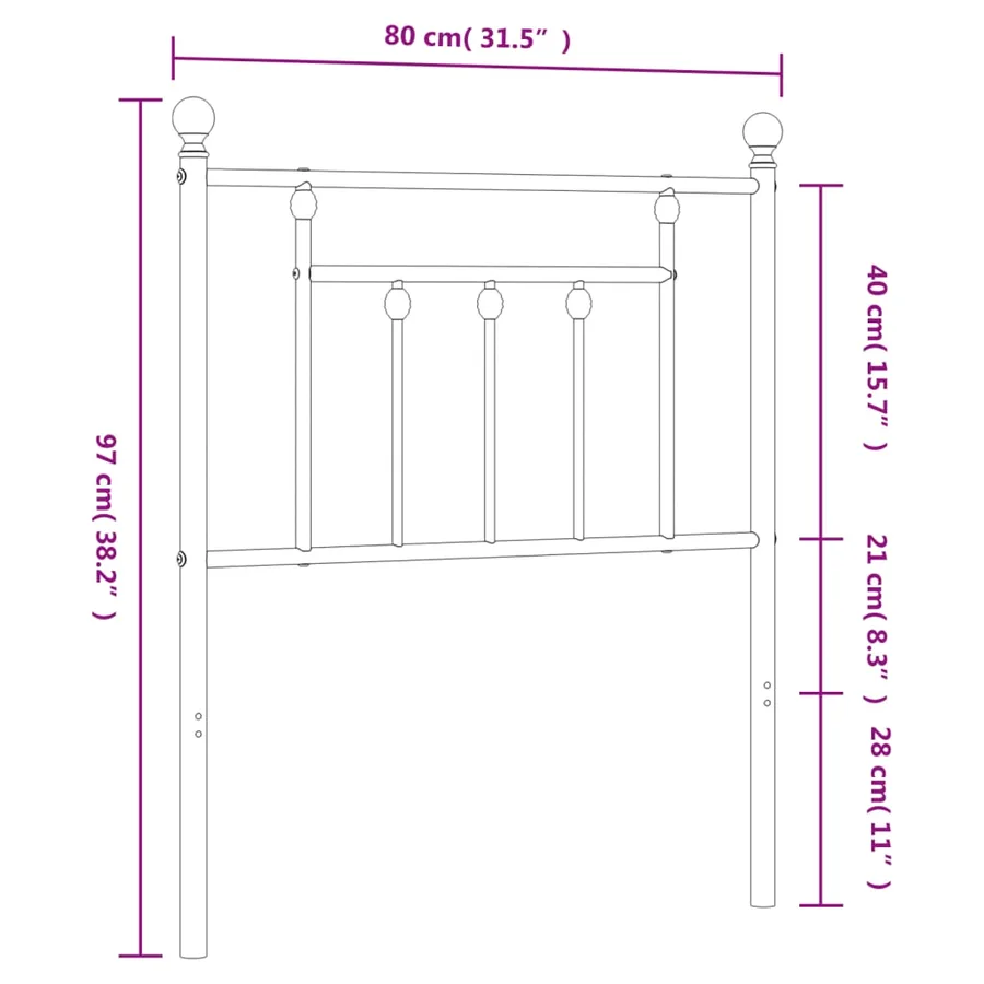 Tête de lit de remplacement métal blanc 75 cm - 7