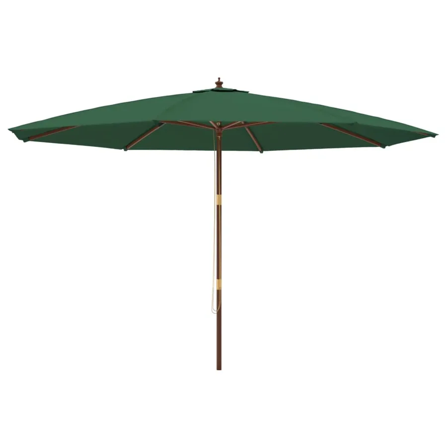 Parasol de jardin avec mât en bois vert 400x273 cm - 2