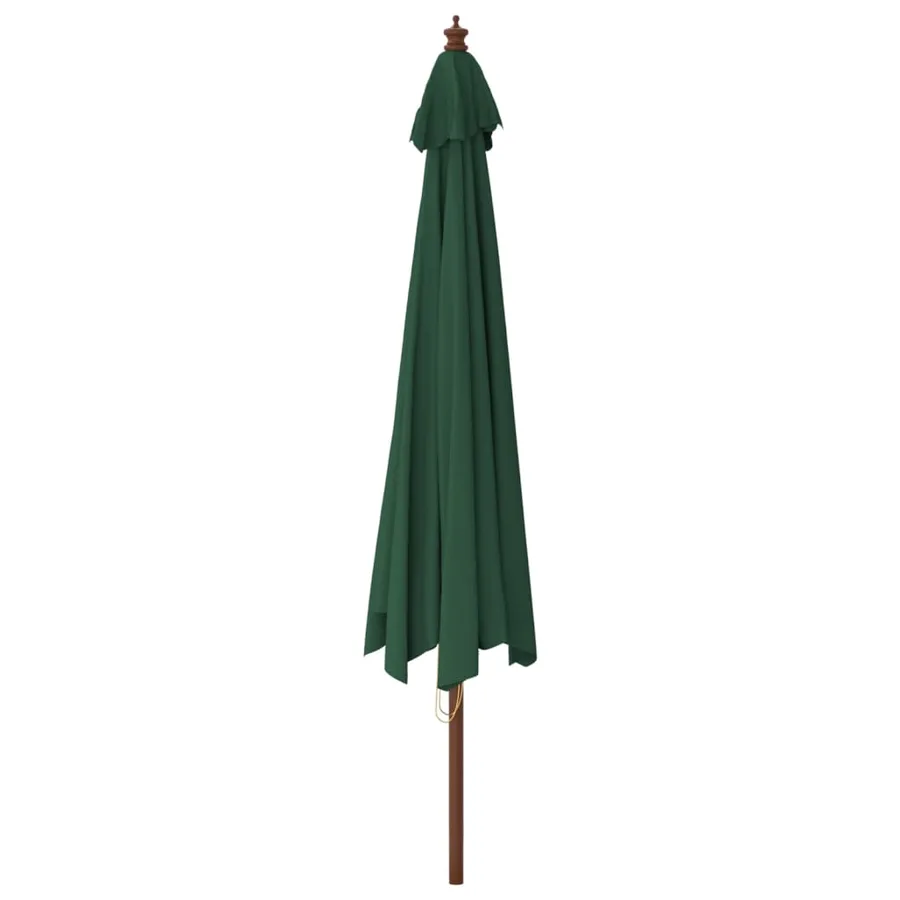 Parasol de jardin avec mât en bois vert 400x273 cm - 5