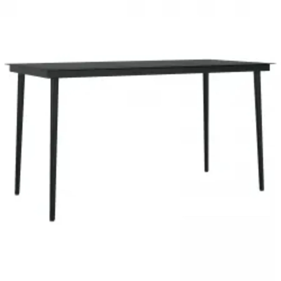 Ensemble à manger de jardin coussins 7pcs Gris et noir - 5