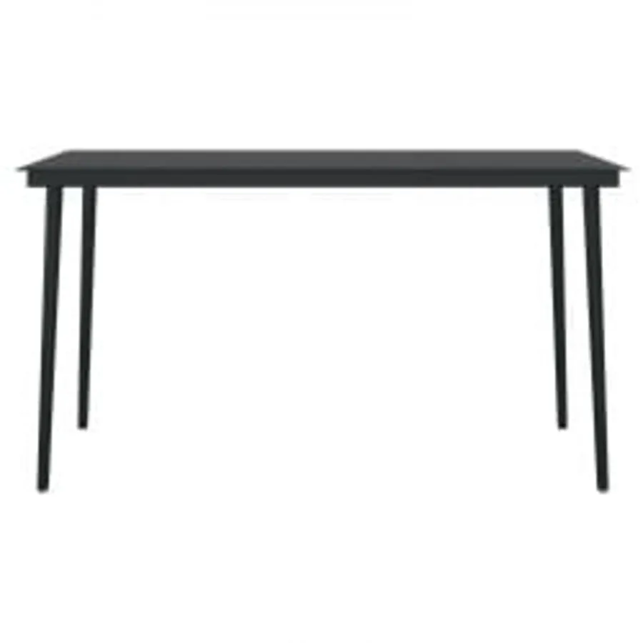 Ensemble à manger de jardin coussins 7pcs Gris et noir - 6