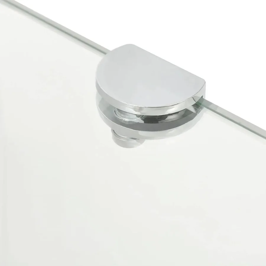 Étagère de coin et supports chromés Verre transparent 45x45 cm - 4