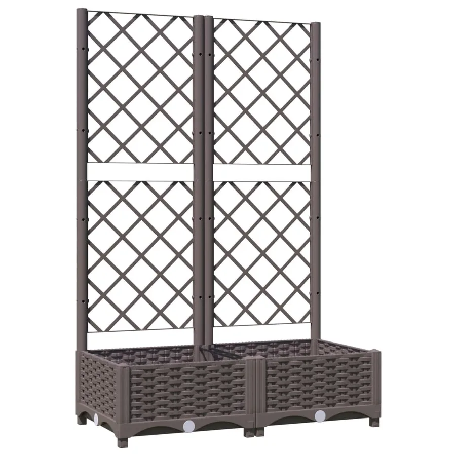 Jardinière avec treillis Marron 80x40x121,5 cm PP - 2