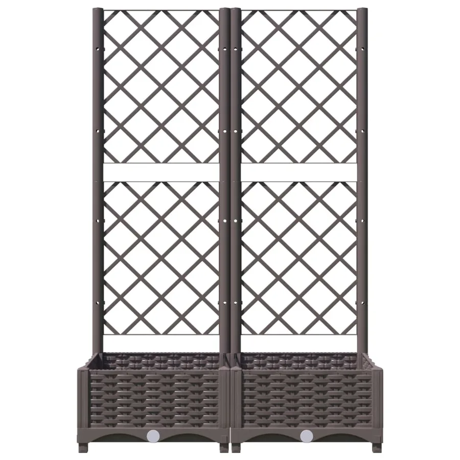 Jardinière avec treillis Marron 80x40x121,5 cm PP - 3
