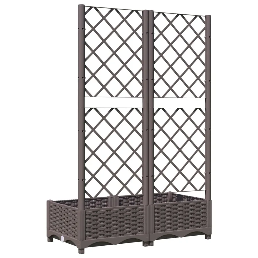 Jardinière avec treillis Marron 80x40x121,5 cm PP - 4