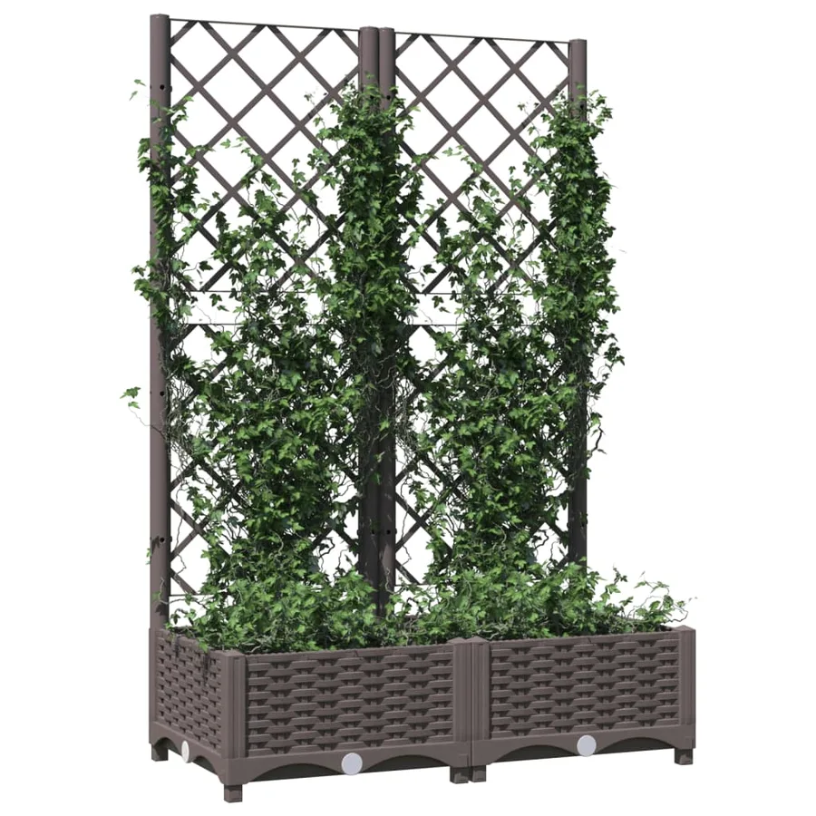Jardinière avec treillis Marron 80x40x121,5 cm PP - 7