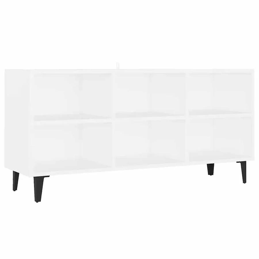 Meuble TV avec pieds en métal Blanc 103,5x30x50 cm - 2