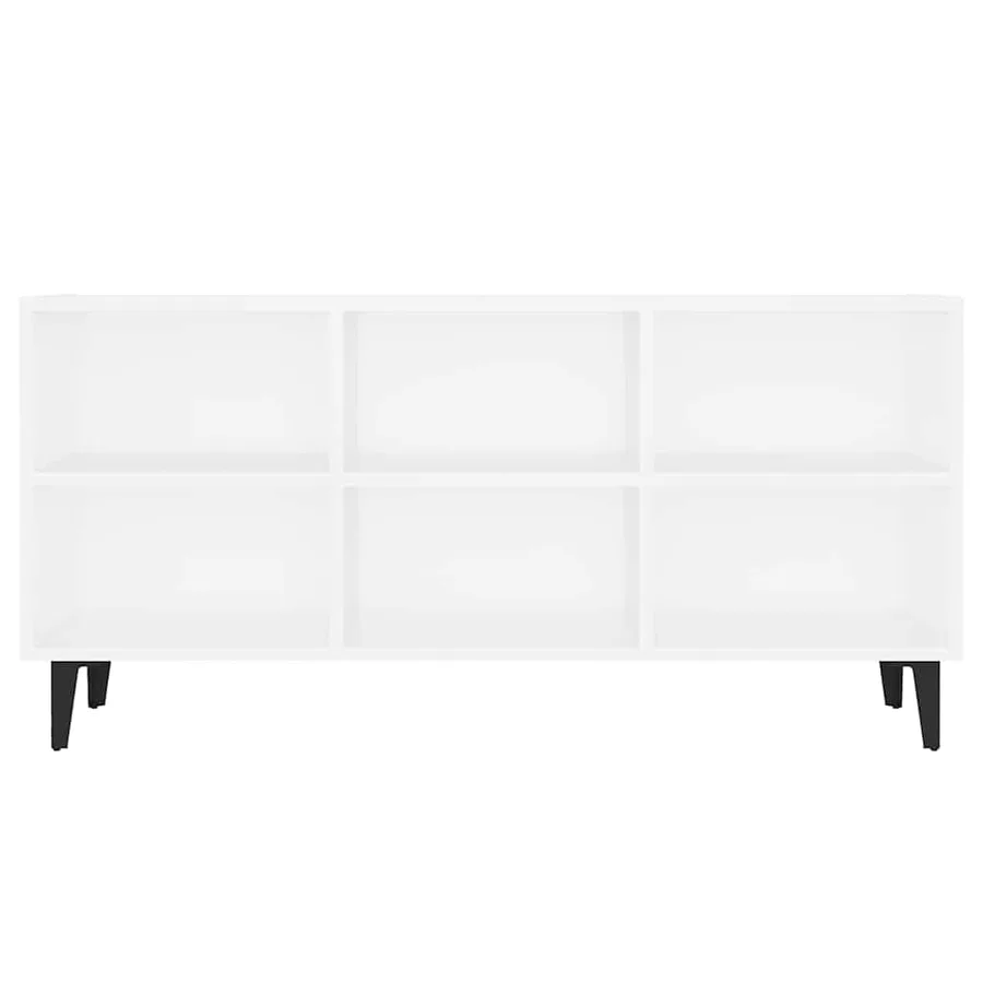 Meuble TV avec pieds en métal Blanc 103,5x30x50 cm - 4