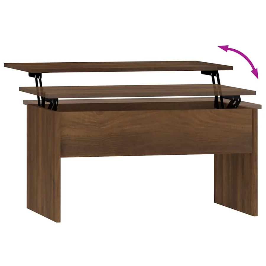 Table basse Chêne marron 80x50,5x41,5 cm Bois d'ingénierie - 6