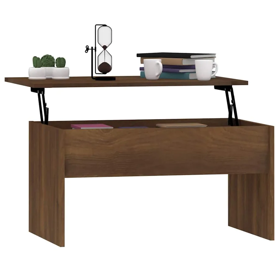 Table basse Chêne marron 80x50,5x41,5 cm Bois d'ingénierie - 7