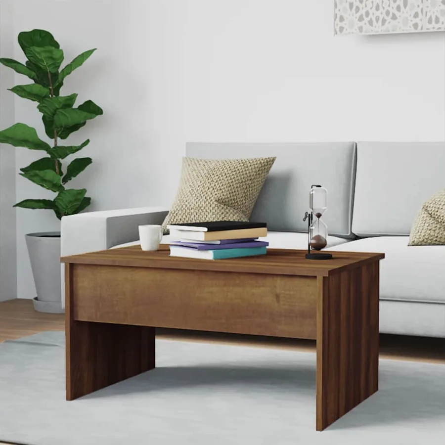 Table basse Chêne marron 80x50,5x41,5 cm Bois d'ingénierie - 8