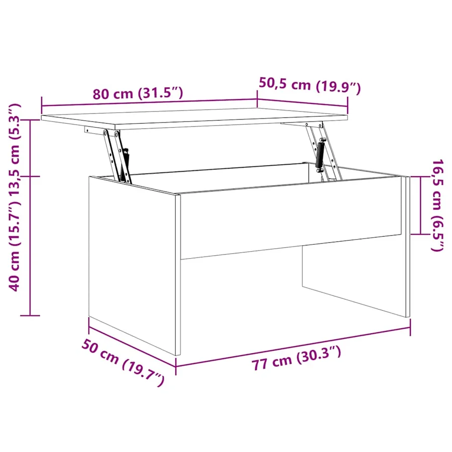 Table basse Chêne marron 80x50,5x41,5 cm Bois d'ingénierie - 9