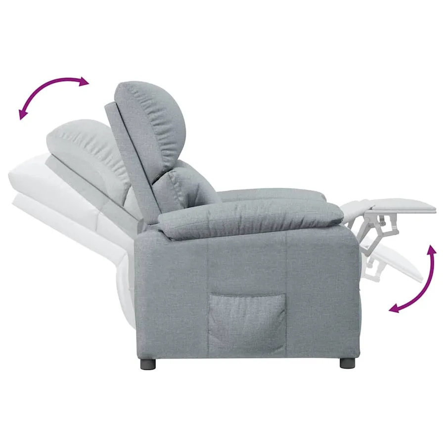 Fauteuil inclinable Gris clair Tissu - 6